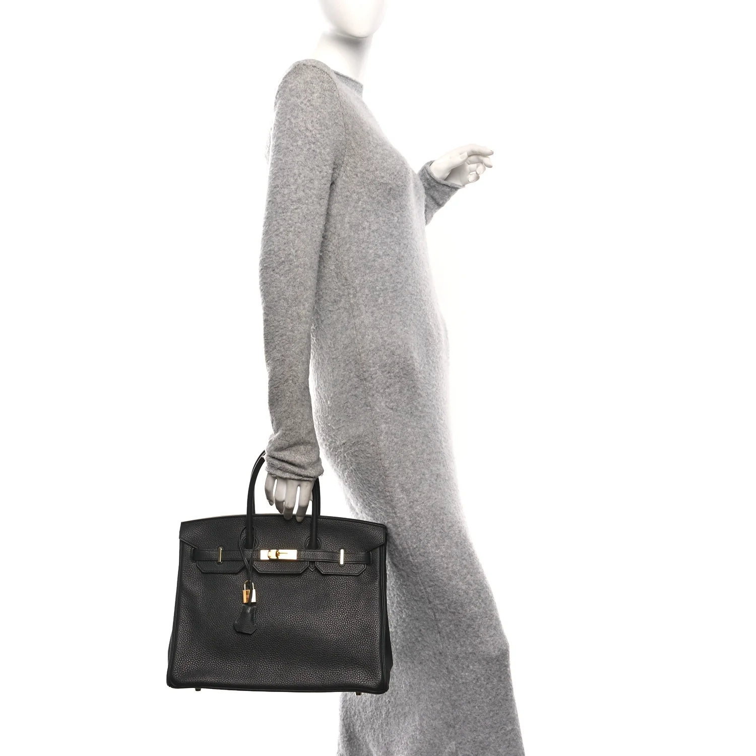Taurillon Clemence Birkin 35 Black - Image 2