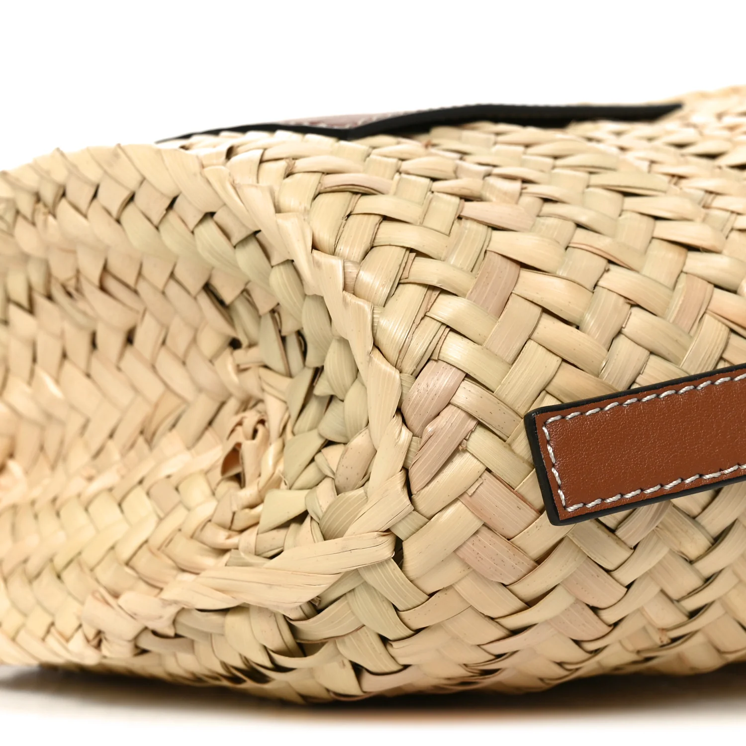 Raffia Drawstring Basket Tote Bag Natural Tan - Image 9