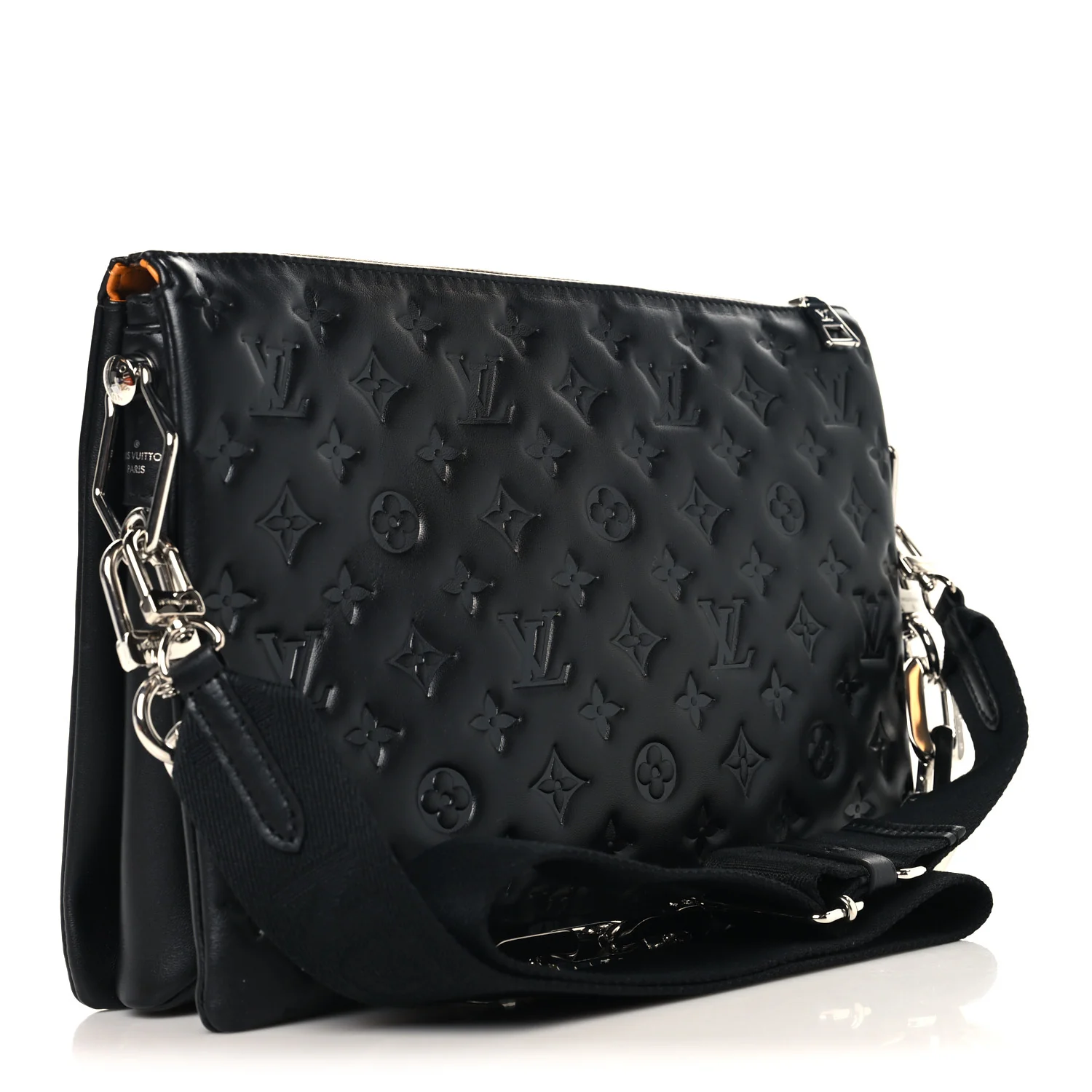 Lambskin Embossed Monogram Coussin MM Black - Image 3
