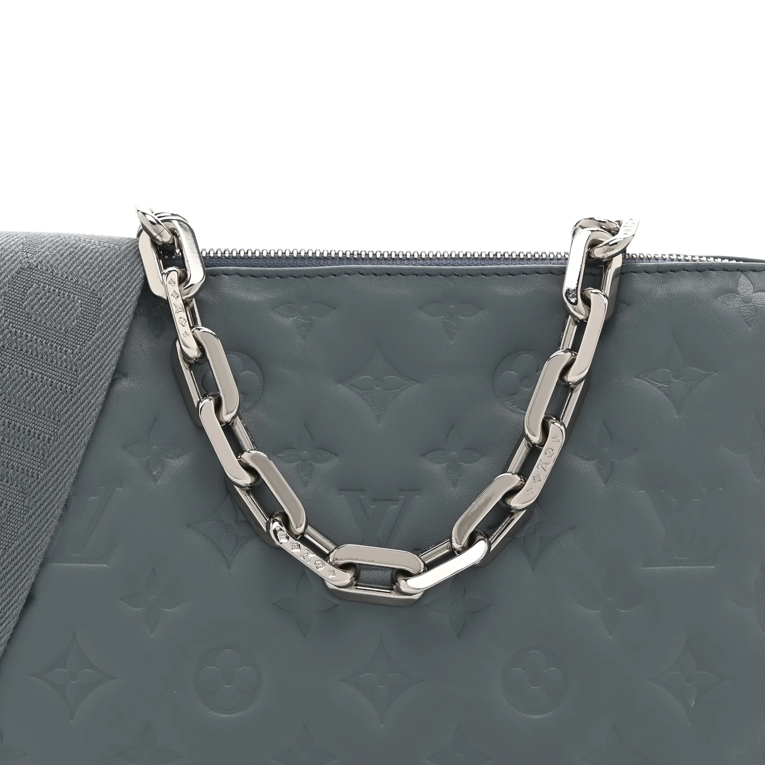 Lambskin Embossed Monogram Coussin PM Blue Glacier - Image 7