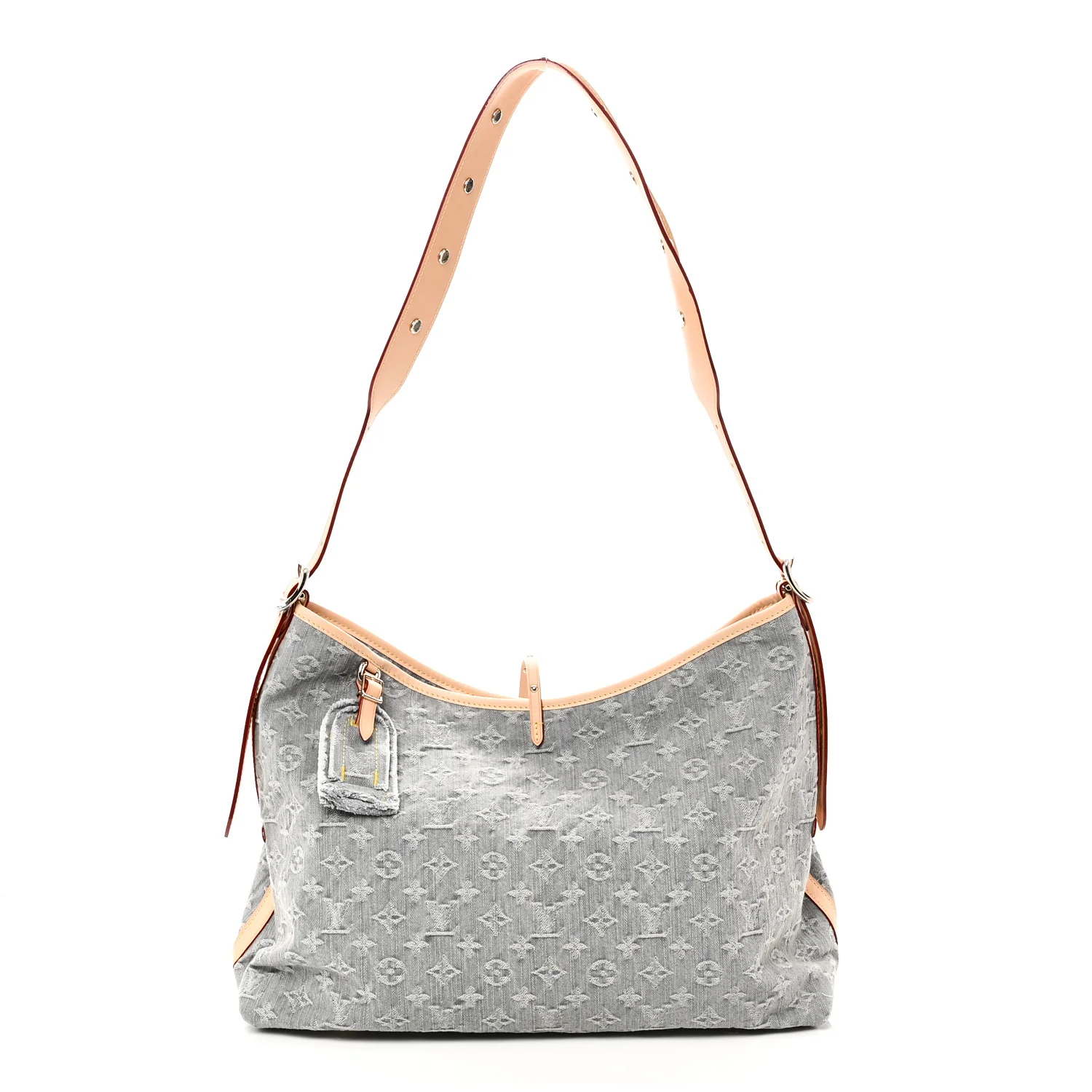Monogram Denim CarryAll MM Washed Grey
