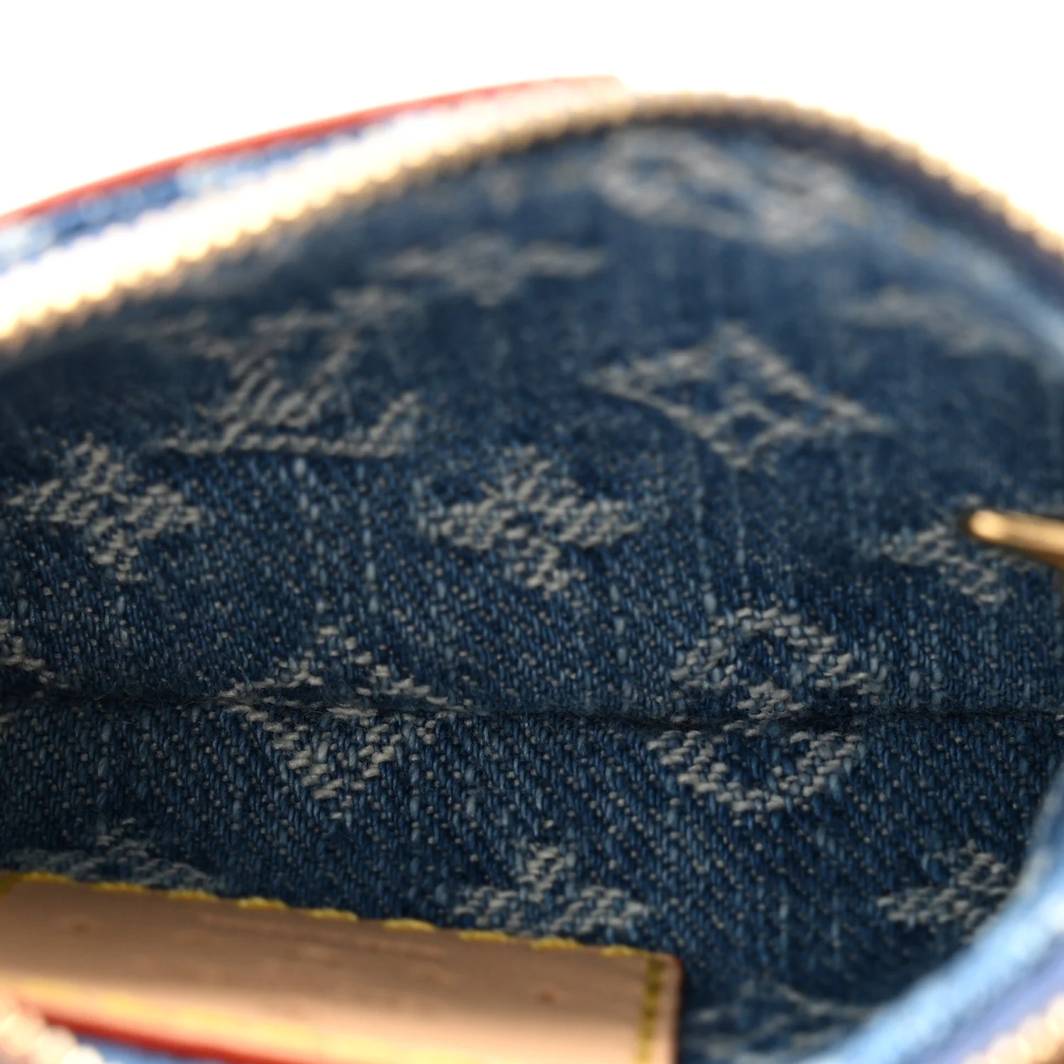 Monogram Denim Key Pouch Denim Blue - Image 5