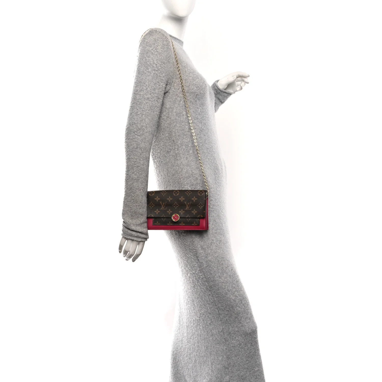Monogram Flore Chain Wallet Fuchsia - Image 2
