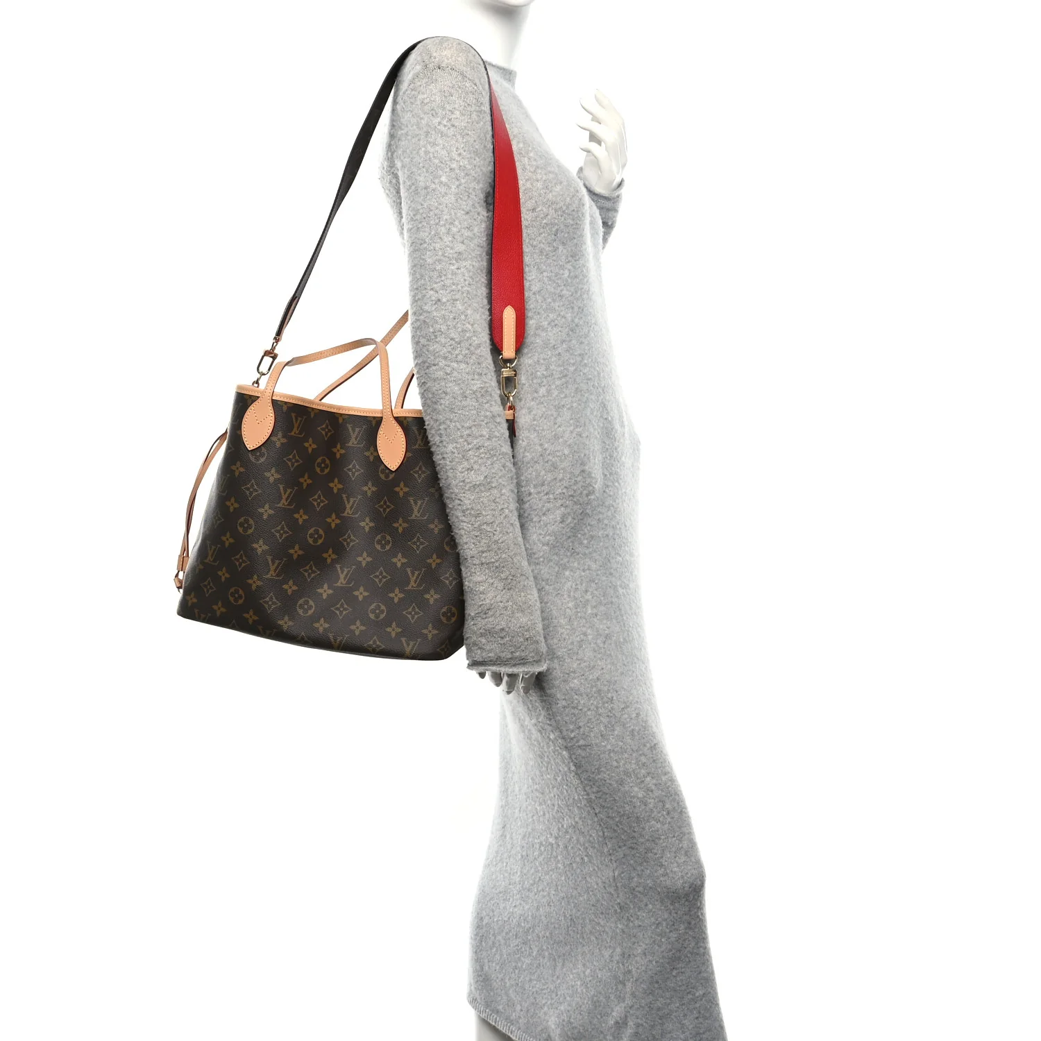 Monogram Inside Out Neverfull Bandouliere MM Rouge Sari - Image 2