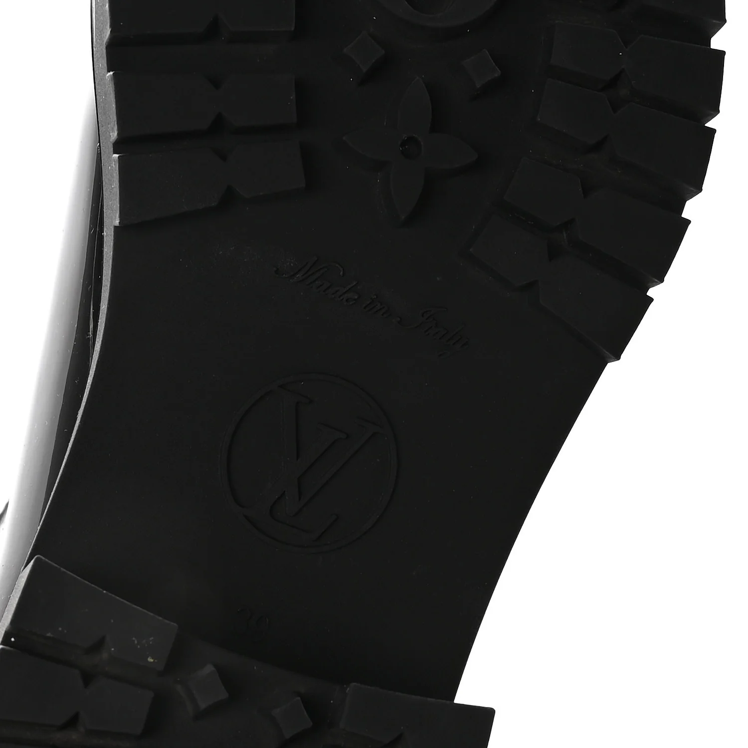 Rubber Embossed Monogram Splash Rain Short Boots 39 Black - Image 7