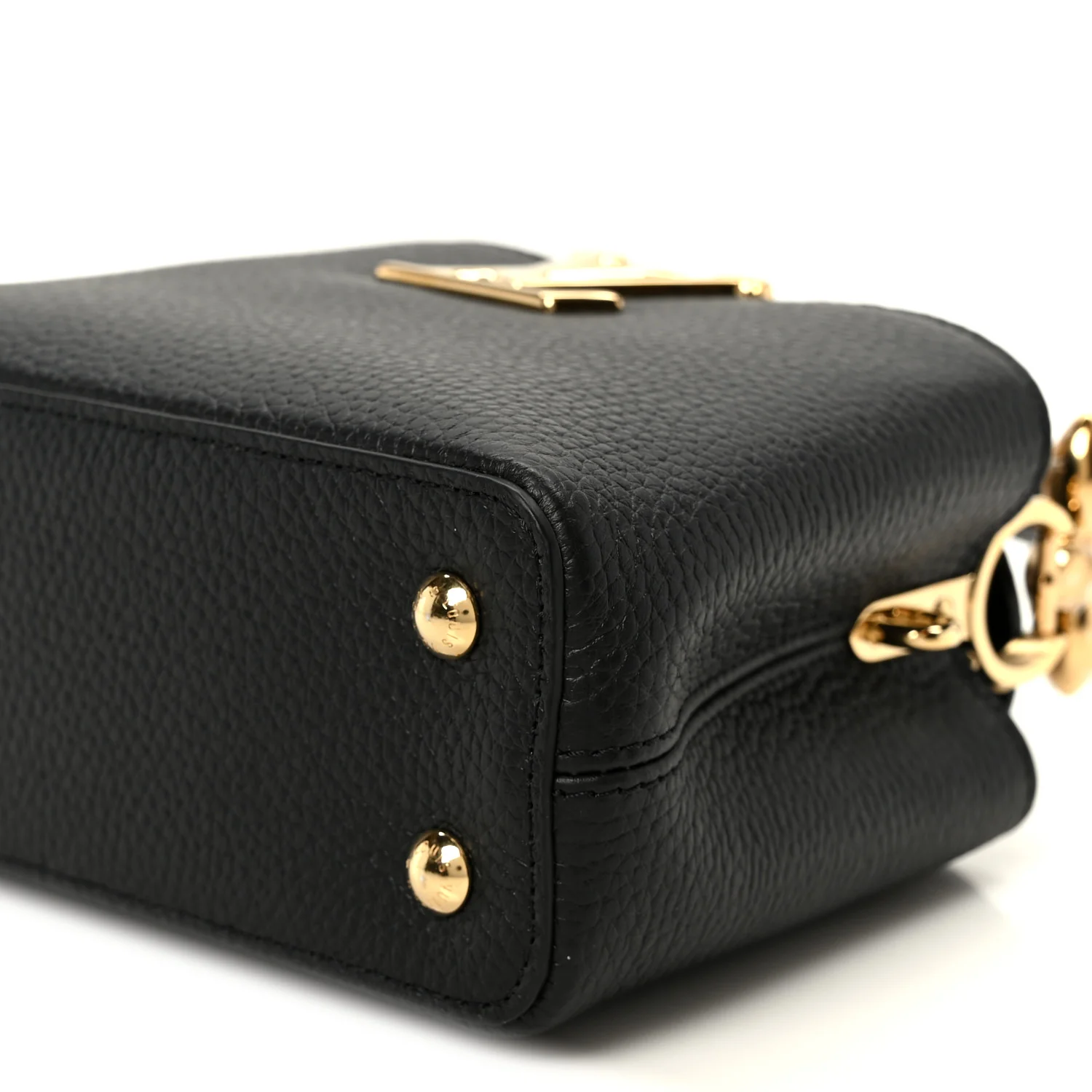 Taurillon Embellished Flower Handle Capucines Mini Black - Image 9