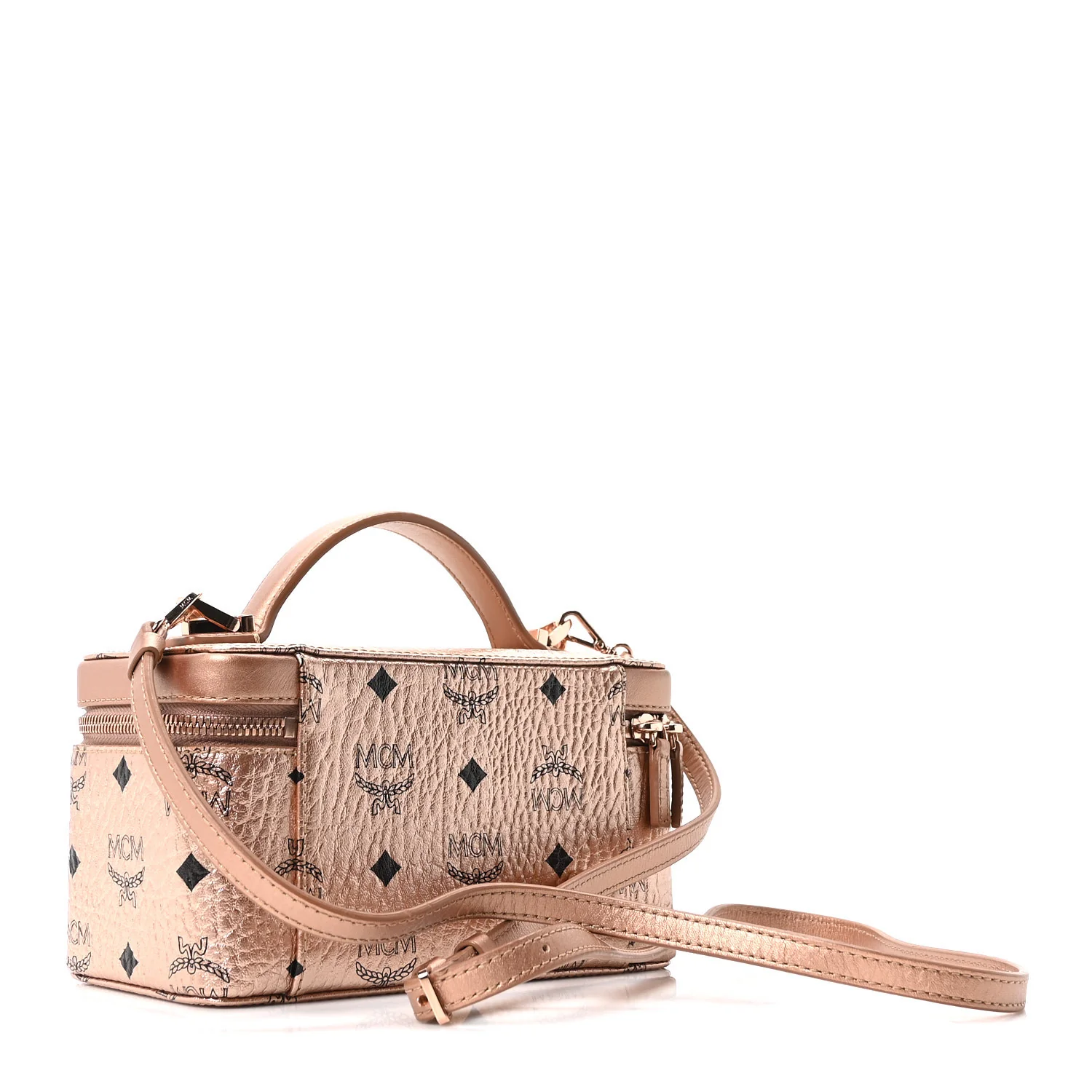 Metallic Visetos Vanity Case Champagne Gold - Image 3