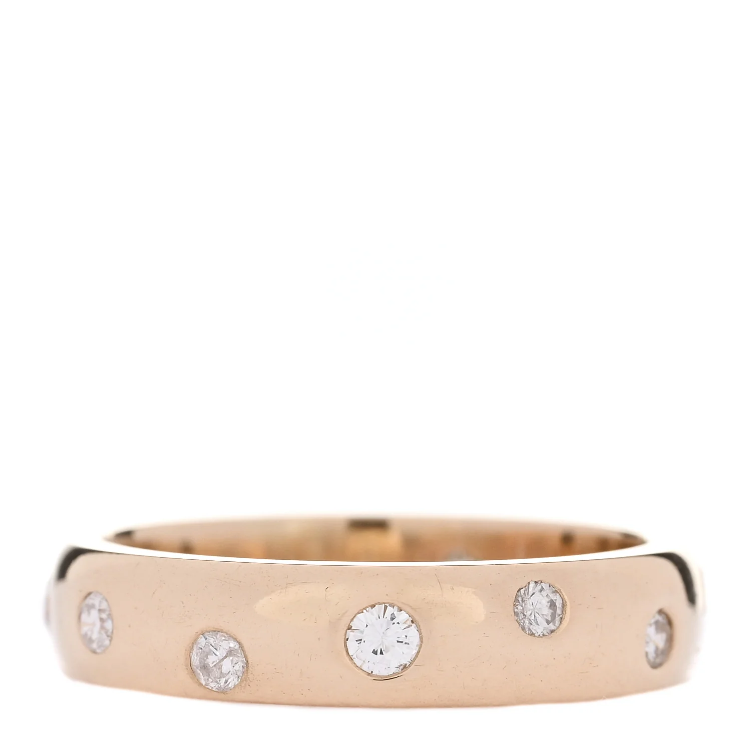 14K Yellow Gold Diamond .30ctw Flush Set 4mm Band Ring 51 5.75