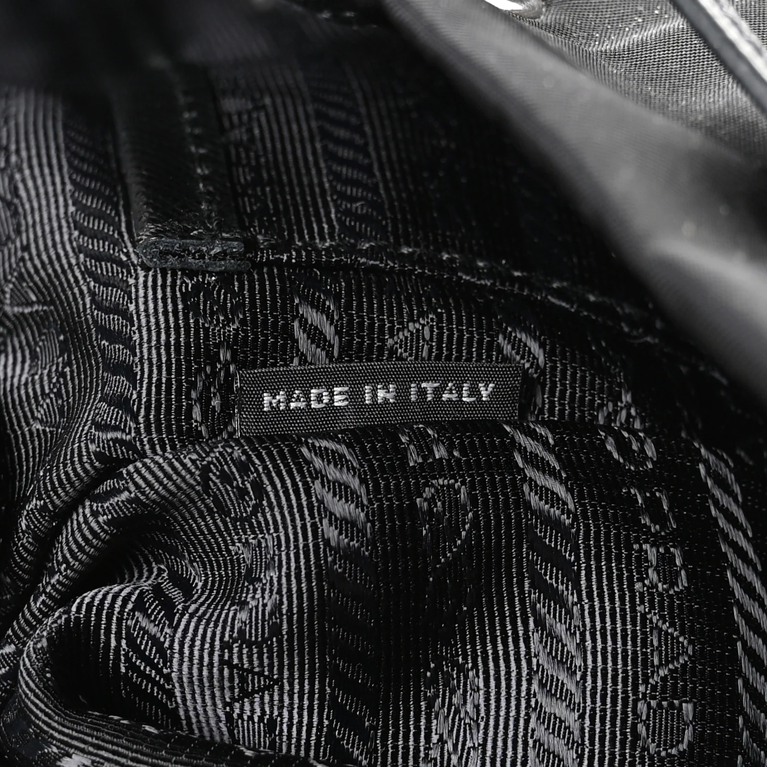 Nylon Vela Saffiano Small Cinch Backpack Black - Image 7