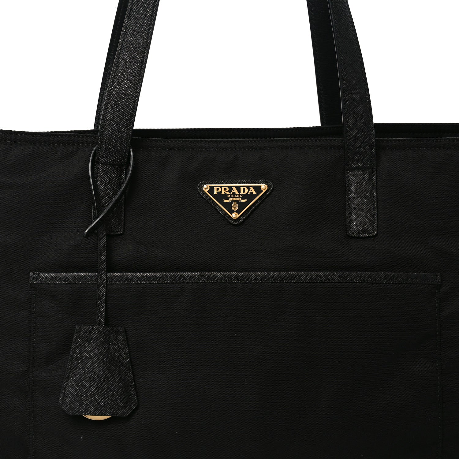 Re-Nylon Saffiano Triangle Re-Edition 1978 Medium Tote Black - Image 7