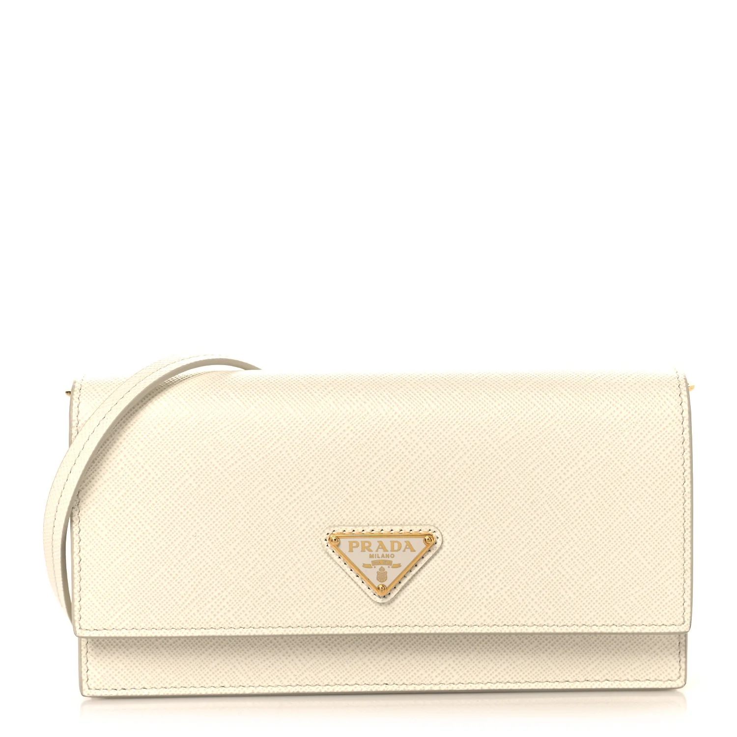Saffiano Metal Triangle Logo Mini Bag Talco