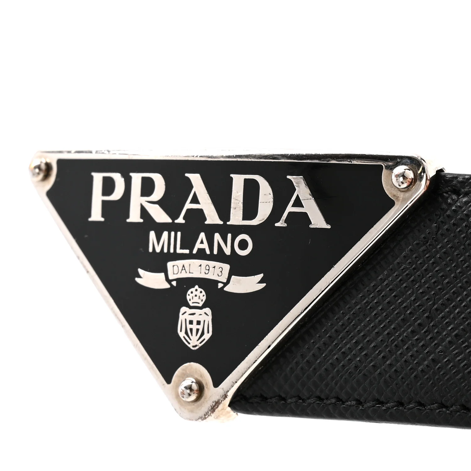 Saffiano Triangle Belt 100 40 Black - Image 7