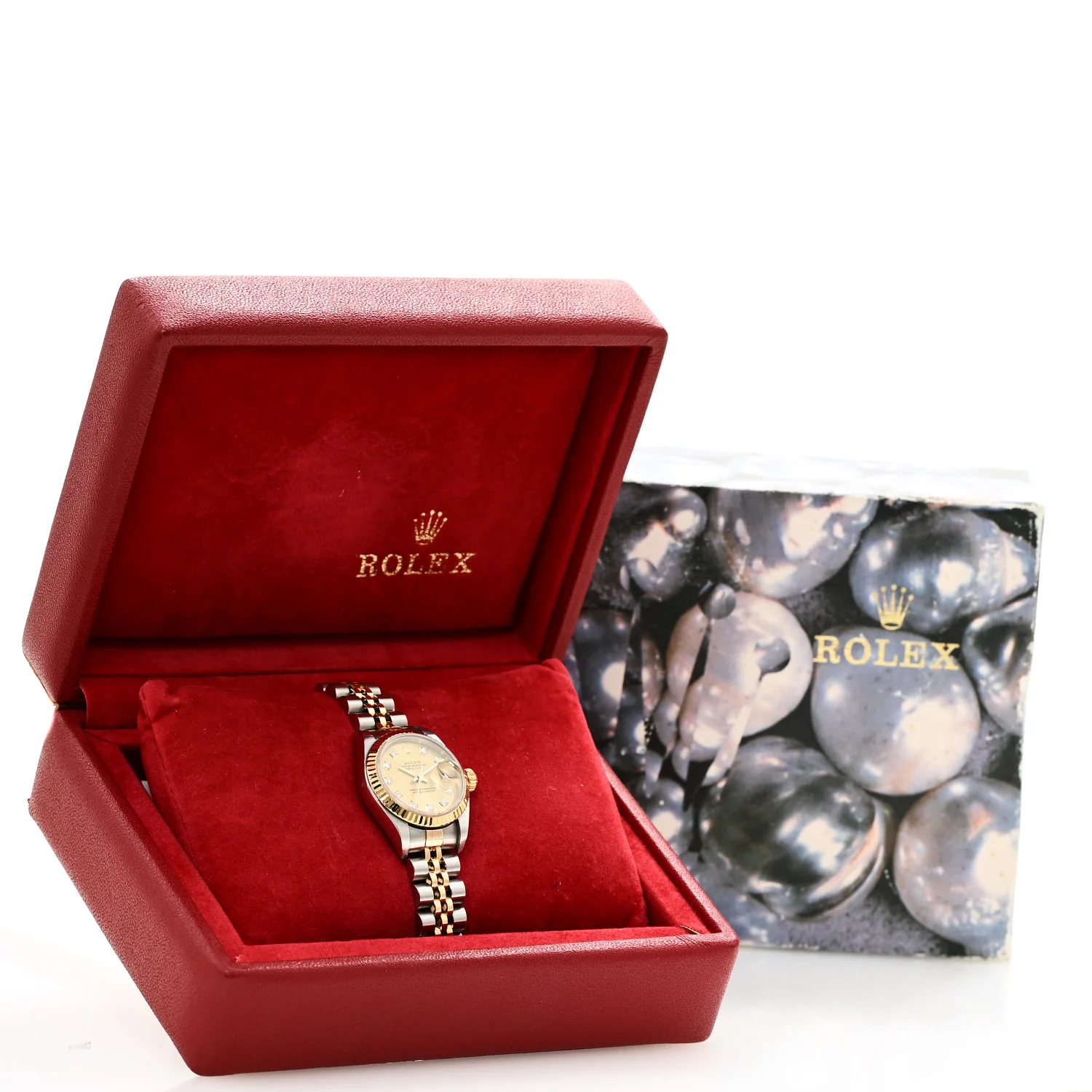 Stainless Steel 18K Yellow Gold Diamond 26mm Oyster Perpetual Datejust Watch Champagne 79173 - Image 6