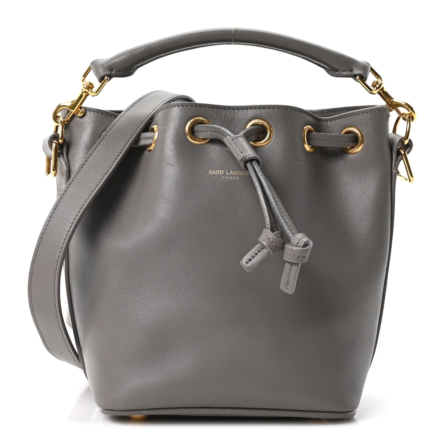 Calfskin Small Emmanuelle Bucket Bag Fog