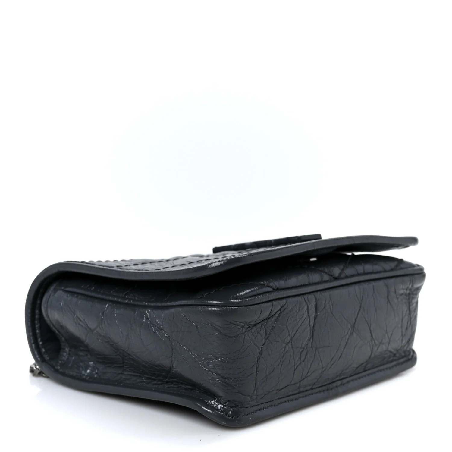 Crinkled Calfskin Matelasse Monogram Niki Chain Wallet Dark Smog - Image 3