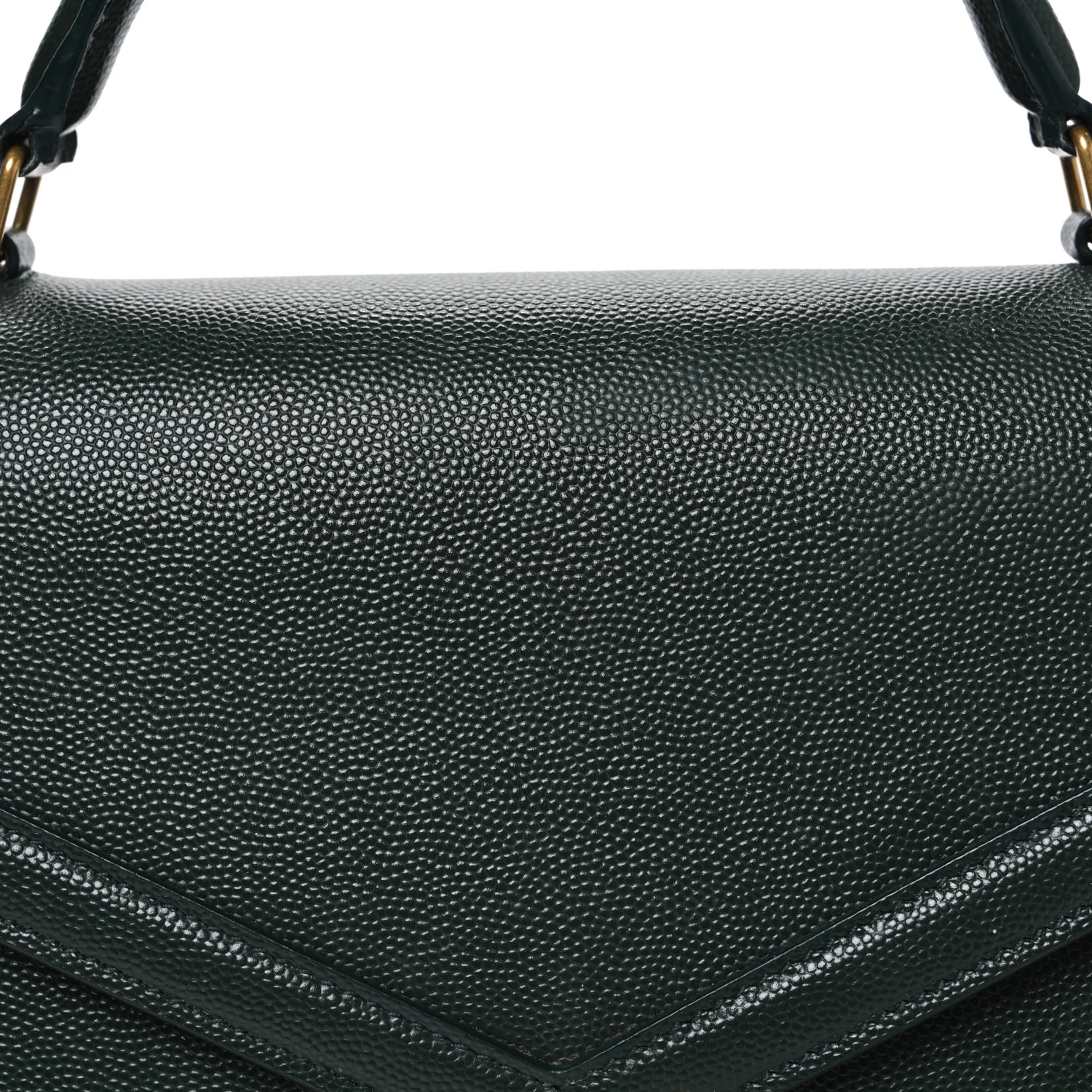 Grain de Poudre Medium Classic Monogram Cassandra Top Handle Dark Green - Image 7