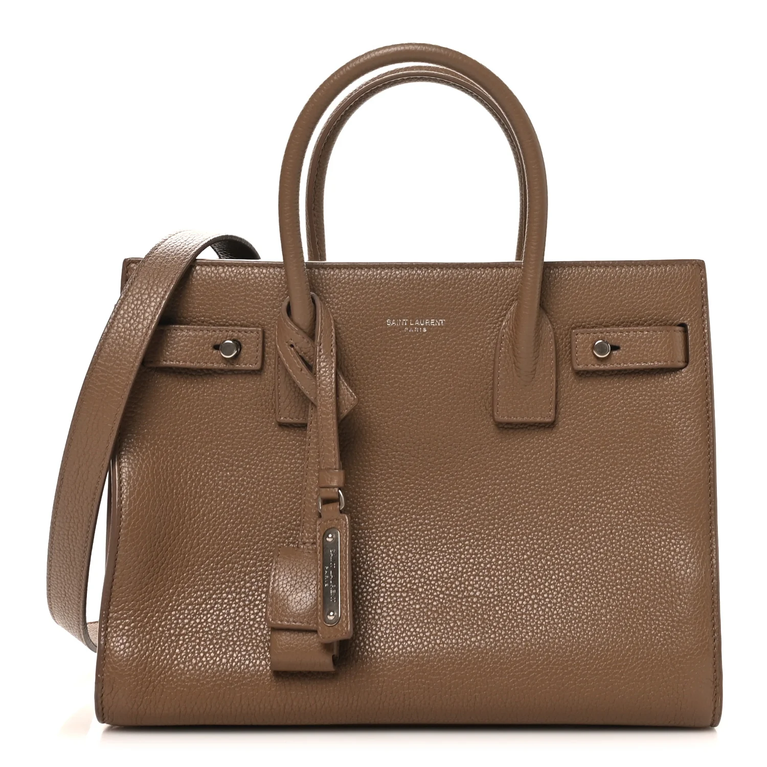 Grained Calfskin Baby Sac De Jour Souple Dark Beige