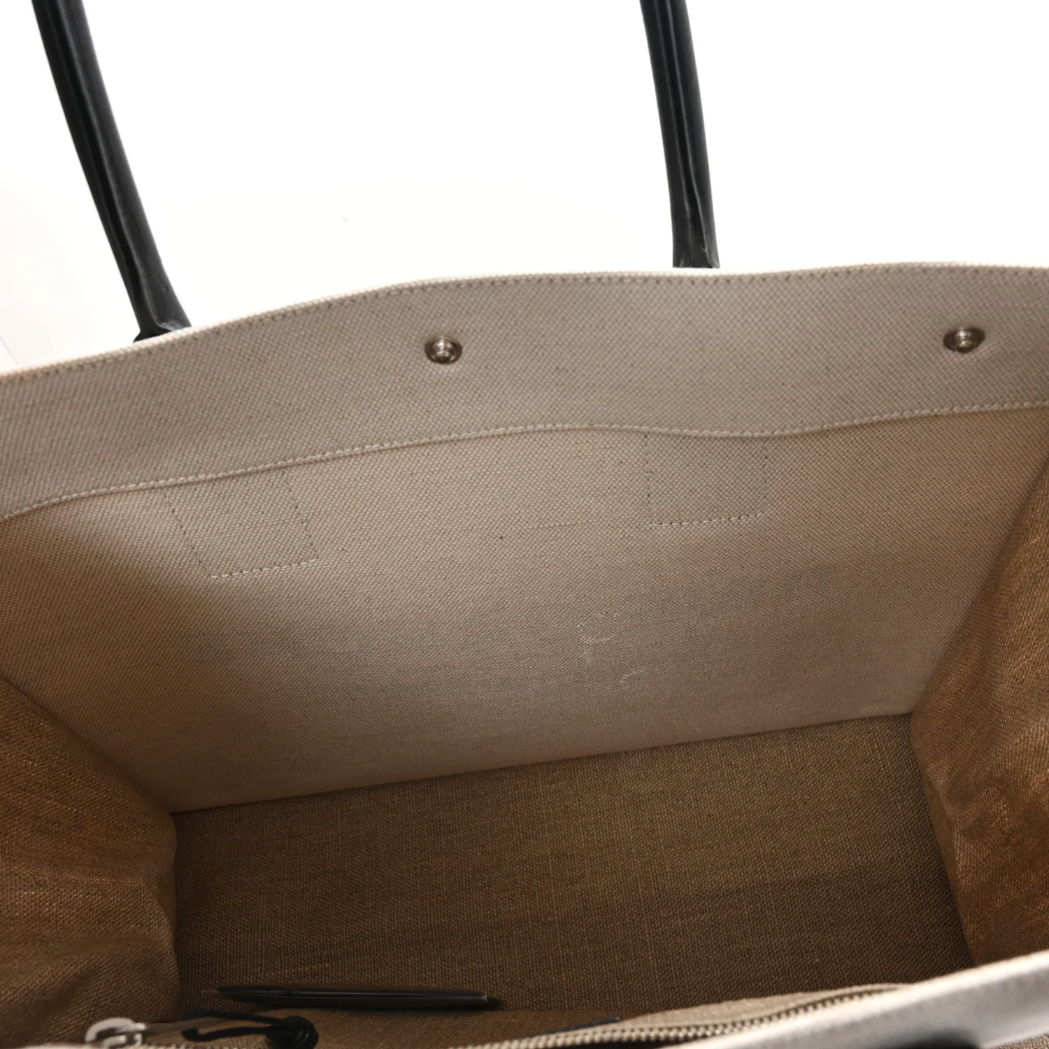 Linen Calfskin Small Rive Gauche Tote Greggio Natural - Image 10