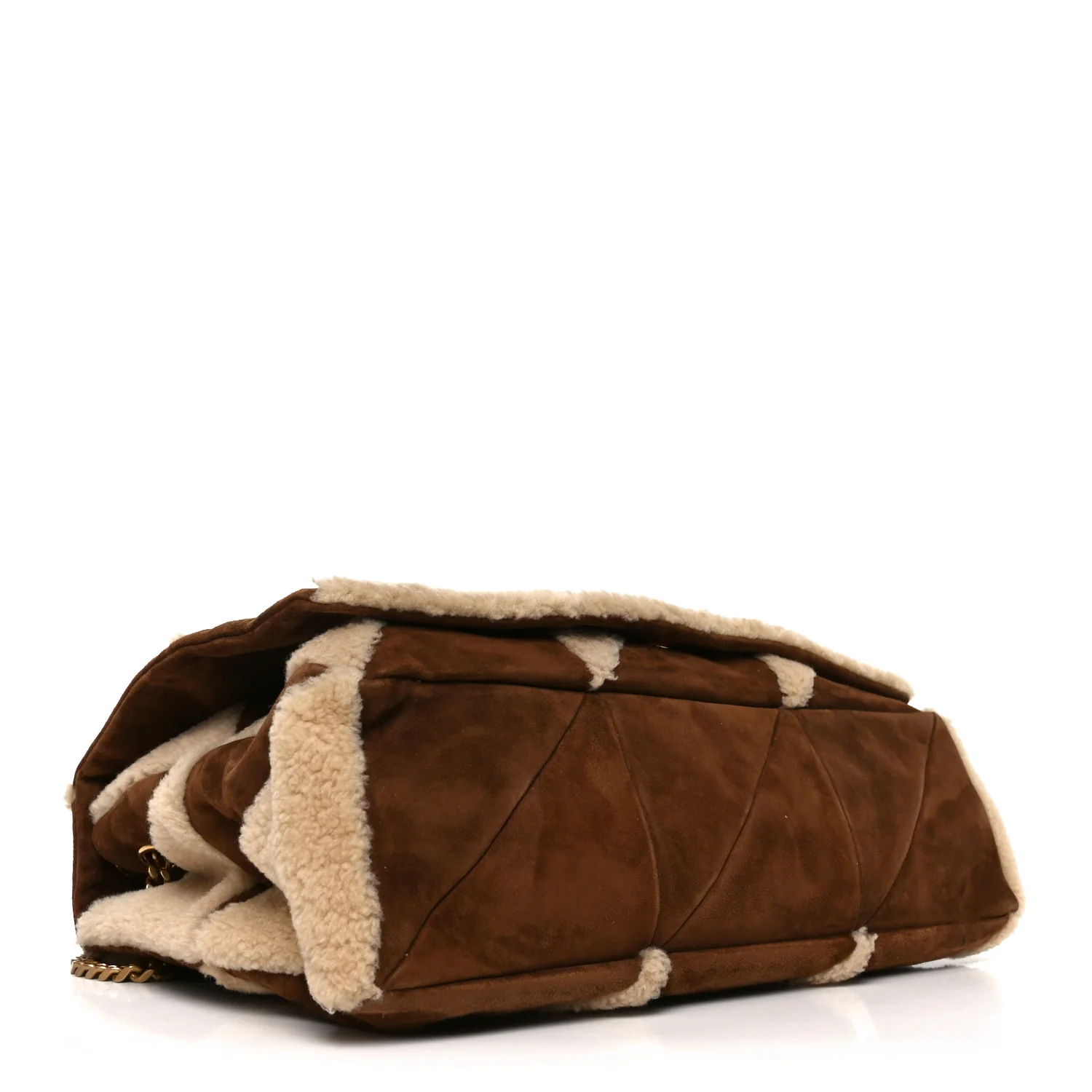 Suede Shearling Patchwork Monogram Giant Jamie Brown Beige - Image 6