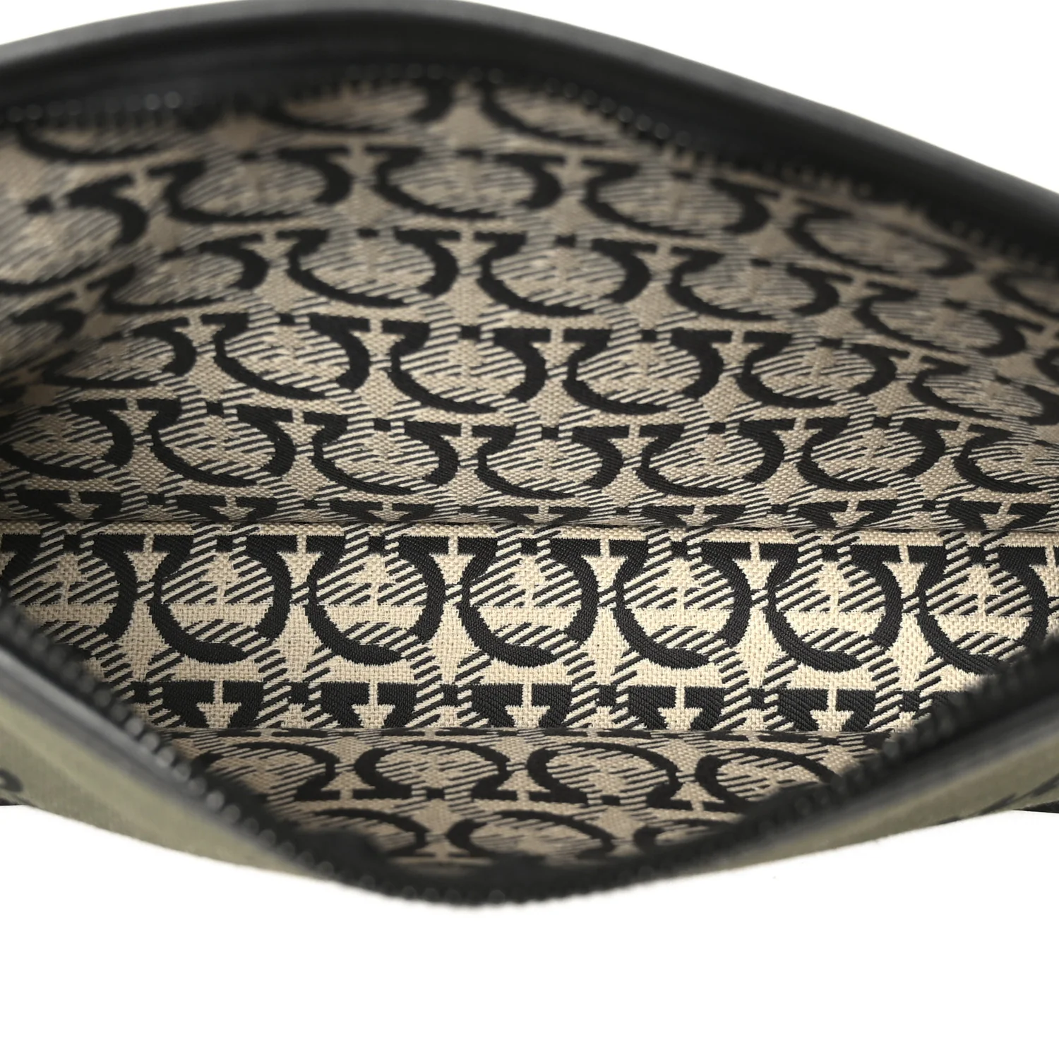 Canvas 1927 Signature Wristlet Clutch Khaki Black - Image 5