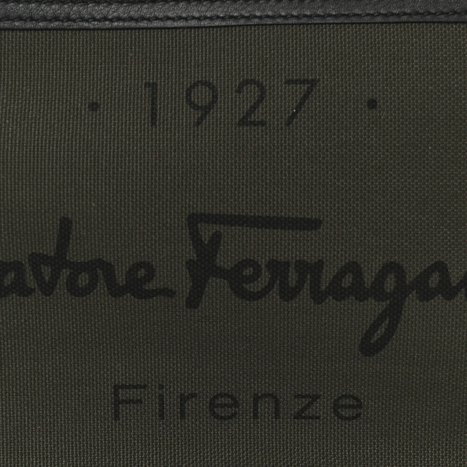 Canvas 1927 Signature Wristlet Clutch Khaki Black - Image 7
