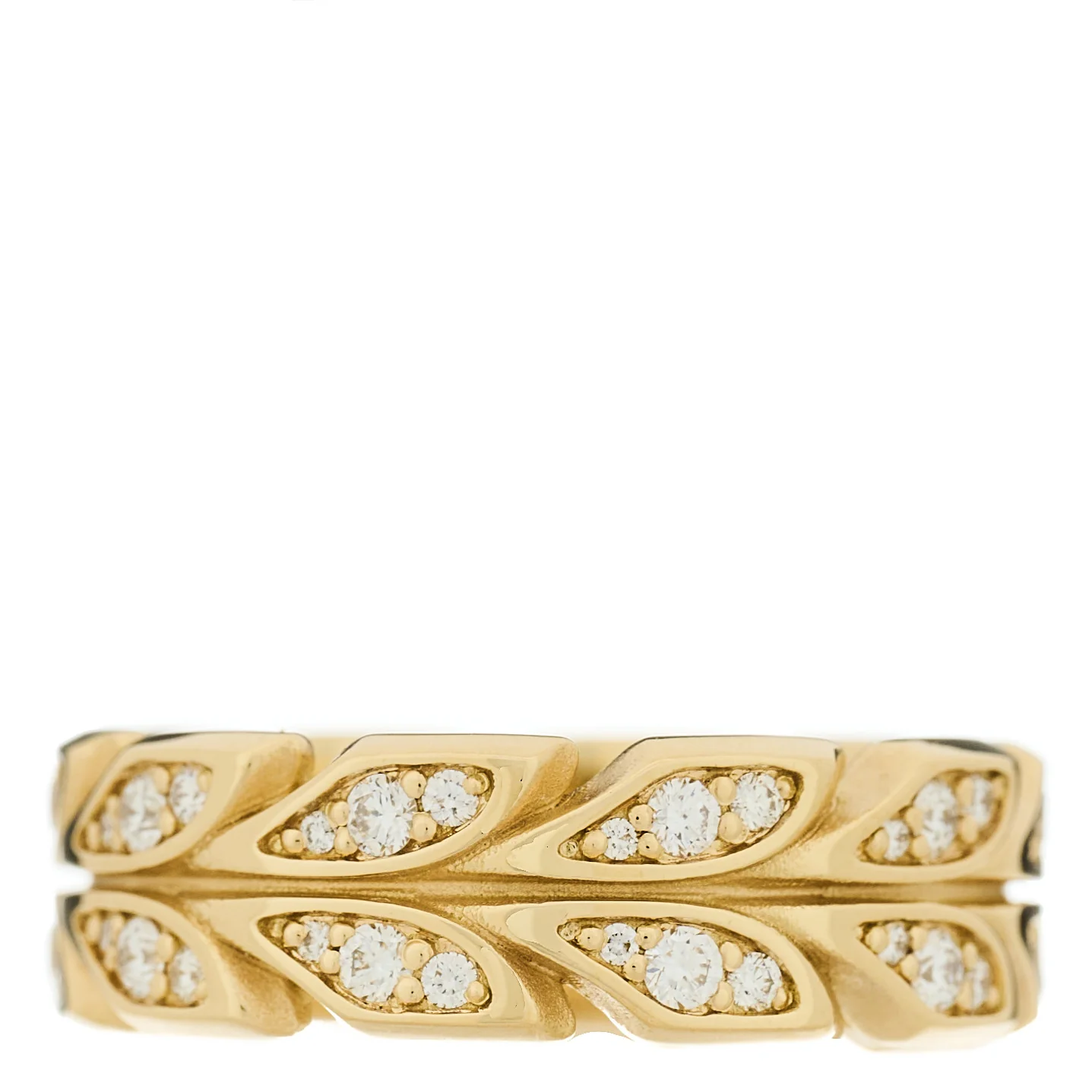 18K Yellow Gold Diamond Victoria Vine Band Ring 51 5.75 - Image 3