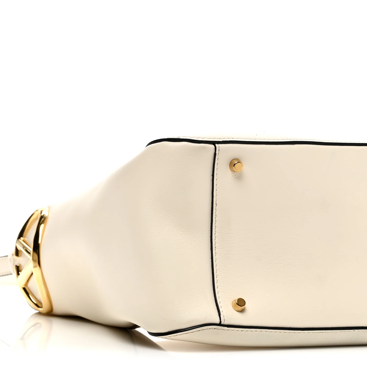 Calfskin VLogo Bucket Bag White - Image 8
