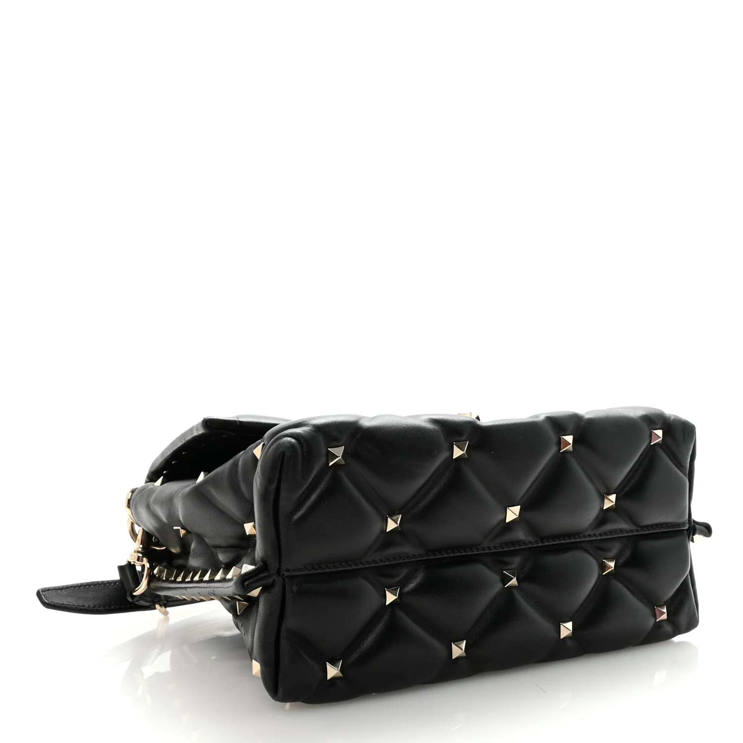 Lambskin VLTN Print Candystud Top Handle Bag Black - Image 4