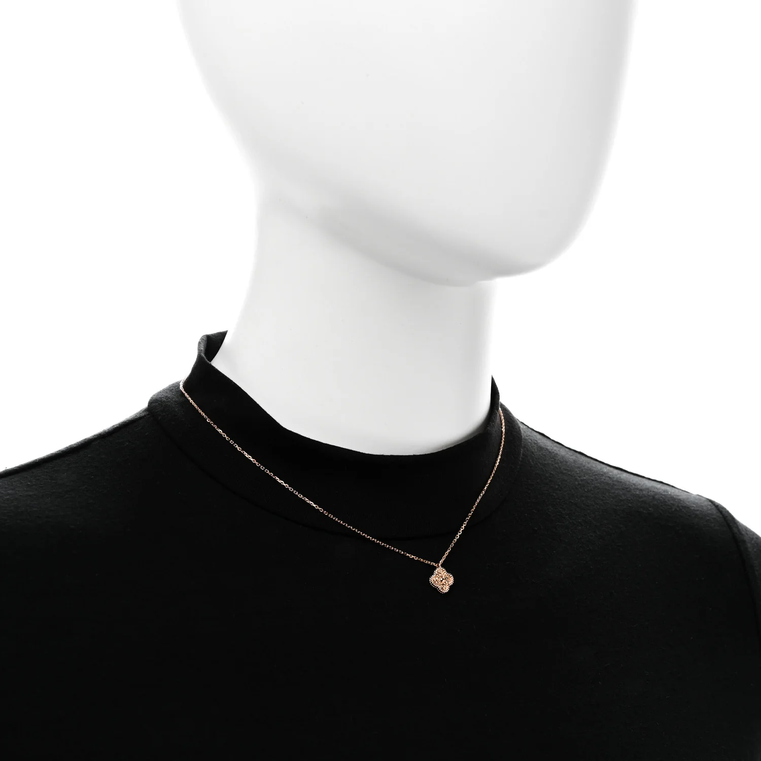 18K Rose Gold Sweet Alhambra Pendant Necklace - Image 2